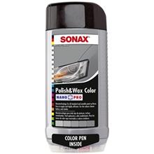 پولیش و واکس رنگی سوناکس مدل 296300 حجم 500 میلی لیتر مخصوص خودروهای طوسی و نقره ای Sonax 296300 Polish and Wax Color For Gray Car 500ml